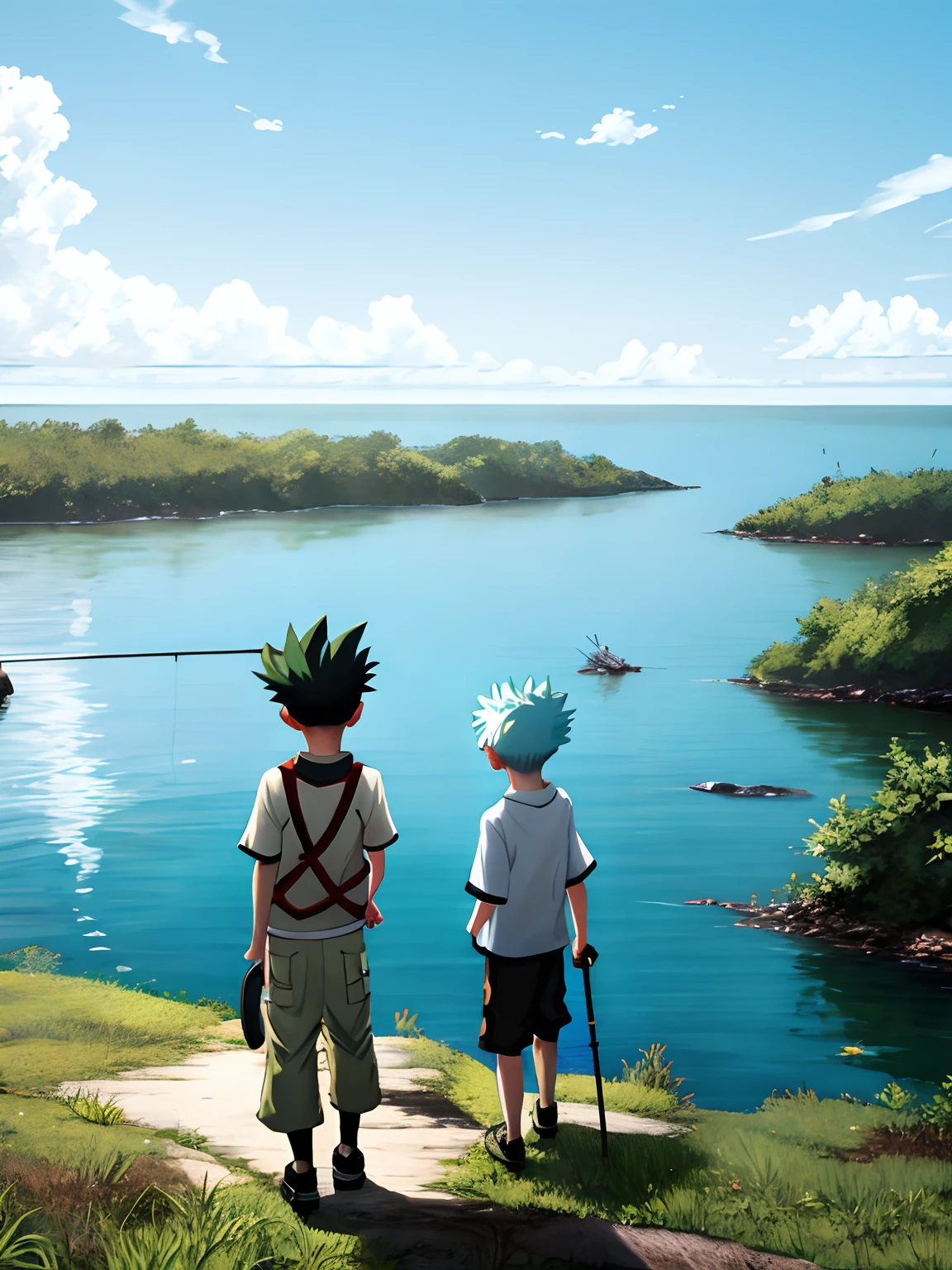Gon and Killua fishing