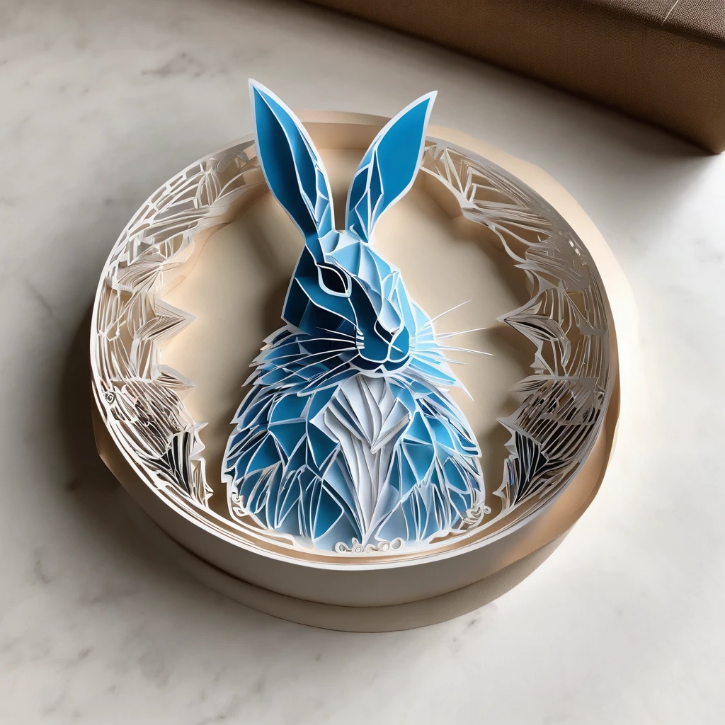 Flat Paper Cutting Style,((playboy )),portraite of a,Black & Blue,paper,Color Blocking,((Round shape))