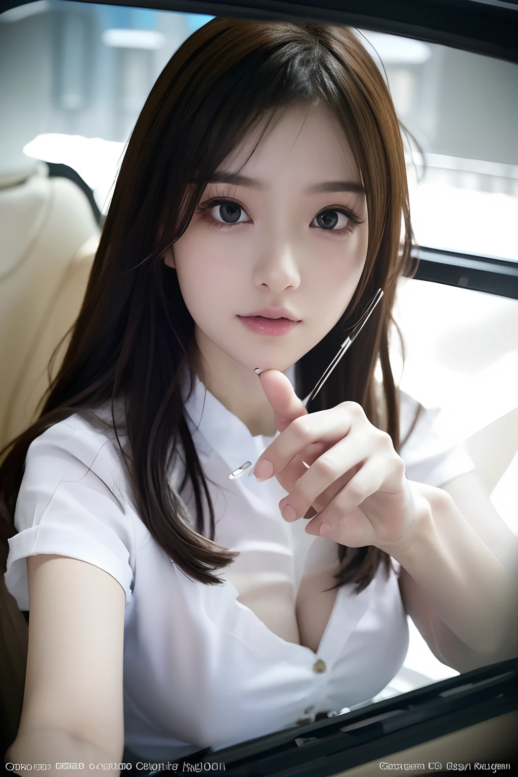 Cute 21 year old Japanese、Vanity top、pajamas、かわいい白いpajamas、Super detailed face、Attention to detail、double eyelid、Beautiful thin nose、Sharp focus:1.2、Beautiful woman:1.4、(Light brown hair,Shortcuts, White skin、Highest quality、masterpiece、Ultra-high resolution、(Photorealistic:1.4)、C cup breasts、