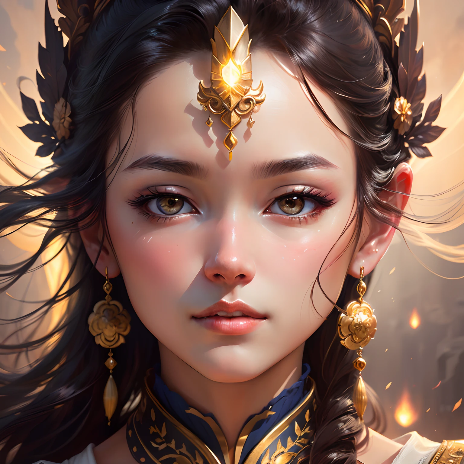 goddess of light、Wlop、artgerm、hyper realisitic、Hyper-detailing、Photorealsitic、Breathtaking、Beautiful fece、sense of awe、Incredible composition、amazing depth、Impression、Meticulously composed、16k resolution concept art、Background Kyoto、Beautiful fece、Hair ornaments are gorgeous、
