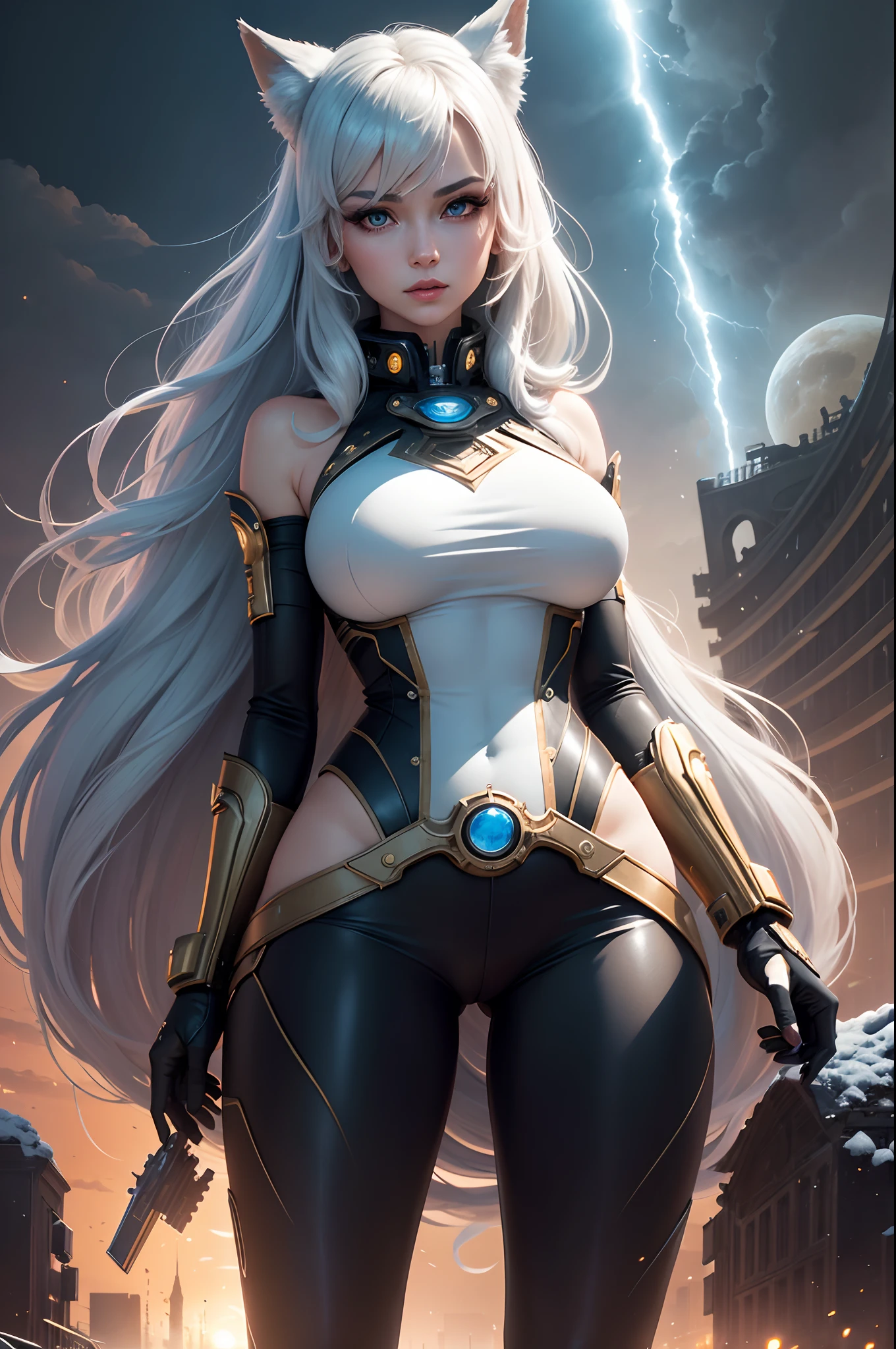 Sexy goddess，best qualityer，Snow-whiteskin，8K high quality，Sexy goddess，A pair of big eyes are beautiful and moving，White skin，Makeup，Sexy outfit，aerial shot，Volt view，Look up，Armed with futuristic modern weapons，gold；jewely；Blue Electric，Space-time gate，milky ways，Space vehicles，【Background with】Large gears，Large gears，Doomsday ruins，Giant tornado，Strange sky，Lightning Thunder，The setting sun burns the dark clouds，Multiple planets，The end of the world，Multiple planets，Mards，Jupiter，Mercury，Strange sky，The Eiffel Tower，Egyptian pyramids，Great Wall of China，Giant Tornado ultra-futuristic car，Cool headlights waiting to start the sexy goddess，best qualityer，Snow-whiteskin，8K high quality，Sexy goddess，A pair of big eyes are beautiful and moving，White skin，Makeup，Sexy outfit，aerial shot，Volt view，Armed with futuristic modern weapons，gold；jewely；Blue Electric，【Background with】Large gears，Large gears，Doomsday ruins，Giant tornado，Strange sky，Lightning Thunder，The setting sun burns the dark clouds，Multiple planets，The end of the world，Multiple planets，Mards，Jupiter，Mercury，Strange sky，The Eiffel Tower，Egyptian pyramids，Great Wall of China，Giant Tornado ultra-futuristic car，Cool headlights(Best quality, 8K, Masterpiece :1.3), (Realistic, Photorealistic: 1.37), (1girll), (Beautiful woman in her 20s), (Slim), (Emphasis on slender abs :1.3), (Japanese), (Loose white shirt, tight denim shorts，Highlight her big buttocks), (Random pose), (Wet body), (Long hair, Random hairstyle), (Large breasts :1.3), (Outdoors), (Ultra-detailed face), (Detailed eyes), (Double eyelids), (Eyeshadow strengthening), (Many eyelashes), (Long legs), (Professional lighting), (photon maping), (Radio City), (head straight-looking at viewer)woman with，golden curly hair，blue color eyes，White fox ears，Realistic visuals of black tight dress，attractive beautiful，dramatic contrast，Gentle lighting，Delicate warmth，the soft light，hyper HD，Extremely colorful，best qualityer，Snow-whiteskin，8K high quality，Sexy goddess，A pa