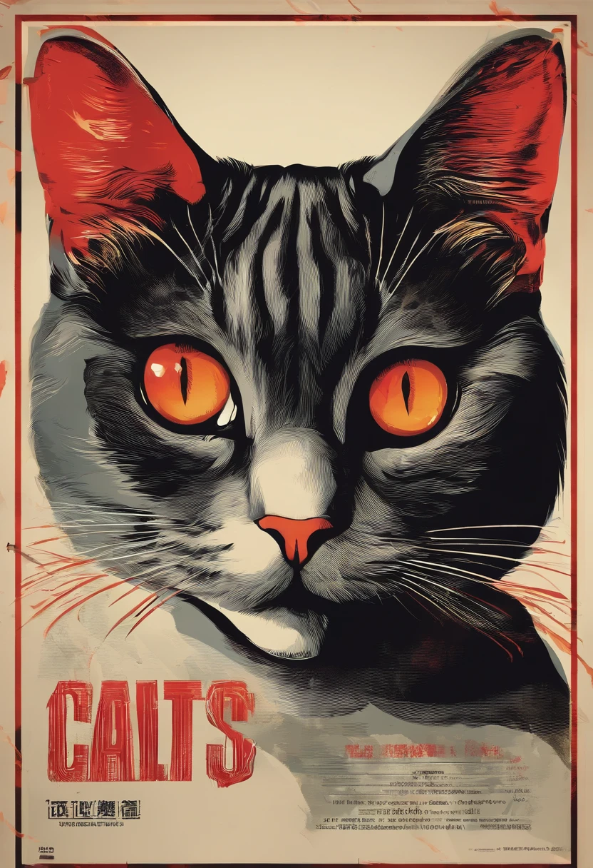 Movie poster. Horror movie about cats