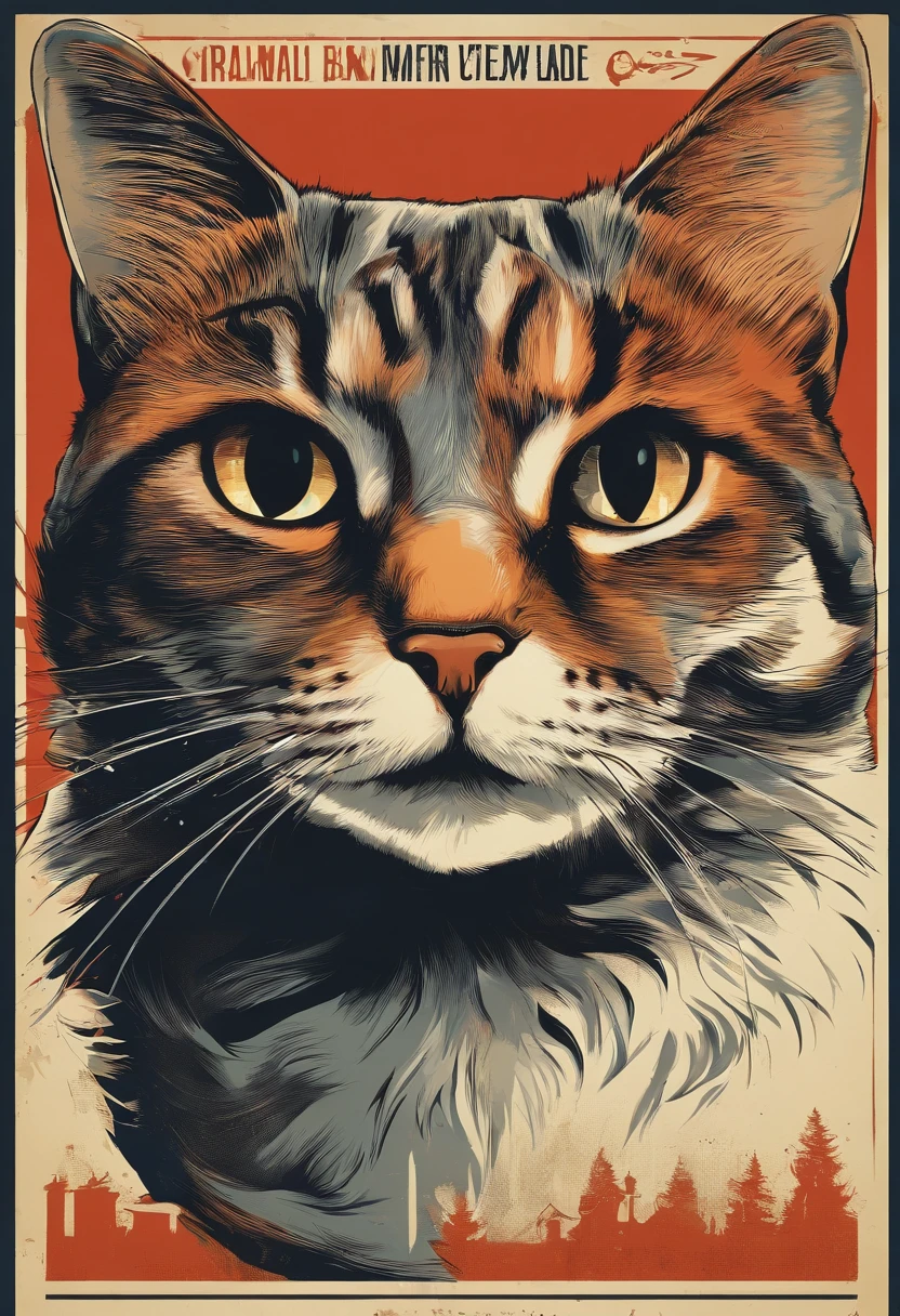 Movie poster. Horror movie about cats