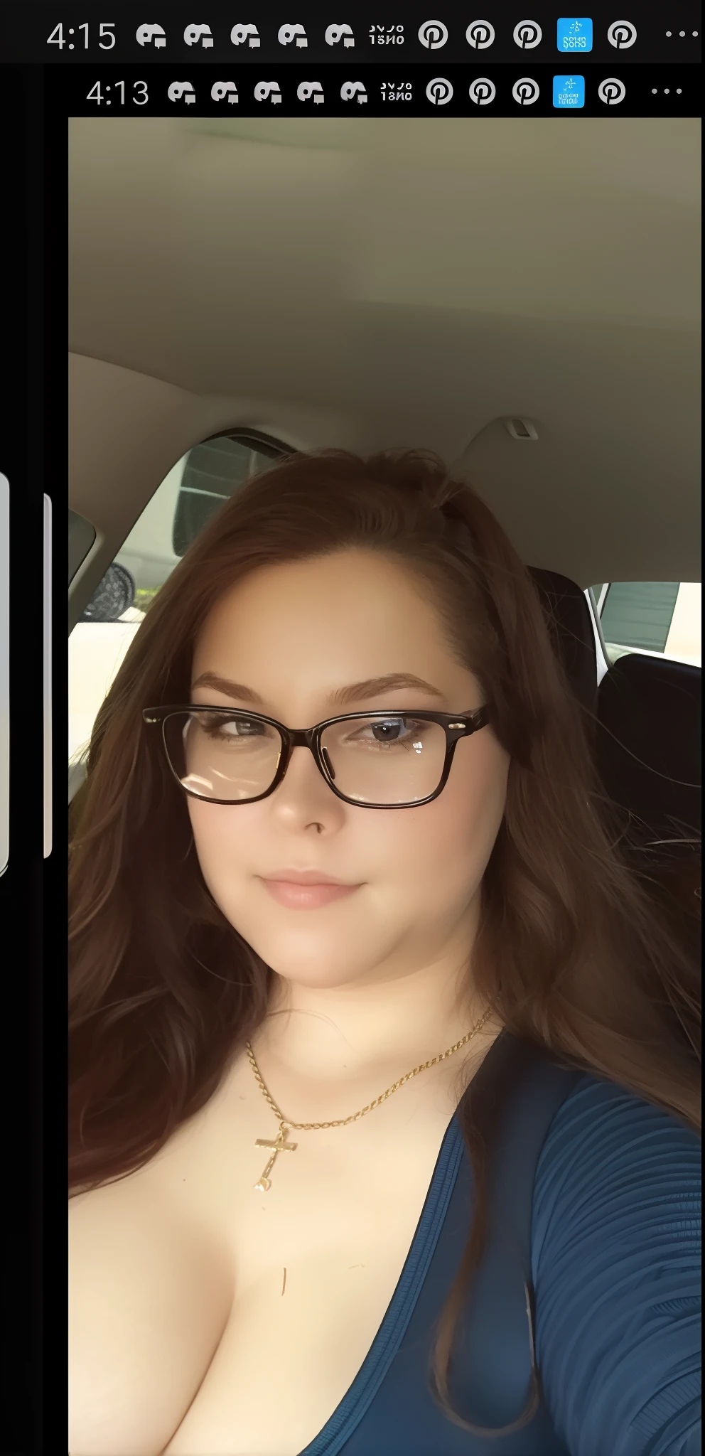 arafed woman in a car taking a selfie with her cell phone, cleavage, (sfw) safe for work, big breasts!, thicc, sfw huge breasts, big breasts, sie boob, breasts covered and sfw, vacation photo, with large breasts, sitting in her car, 2 2 years old, 2 3 years old, selfie shot straight on angle