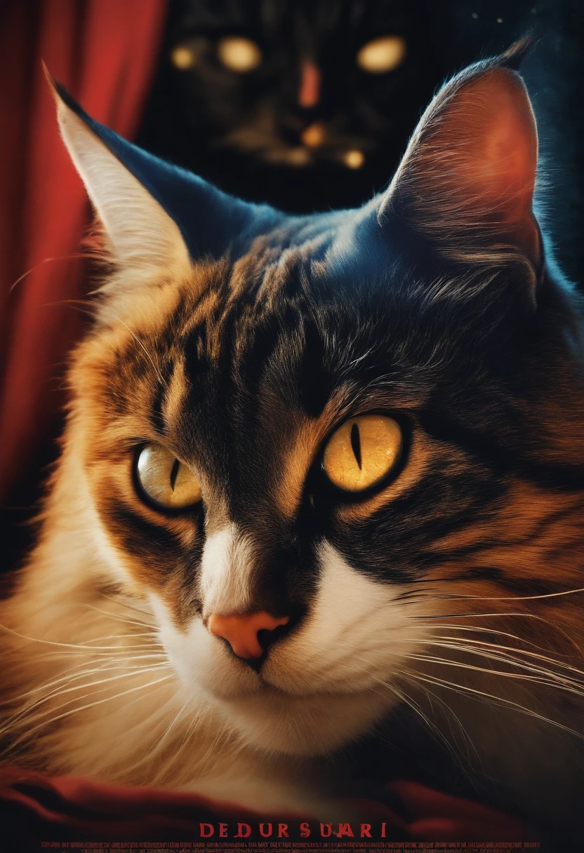 Movie poster. Horror movie about cats