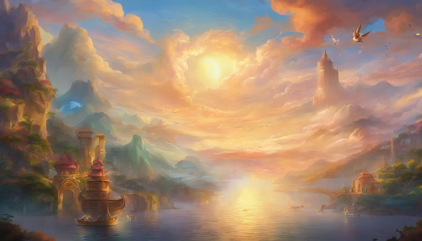 "Ask："Where's the sea market？"Oh："Hainaka City，Four sea mackerels，Collective jewelry，Twelve Kingdoms，All come to trade。Medium multi-god man game，Clouds and skies，Intercropping in waves。