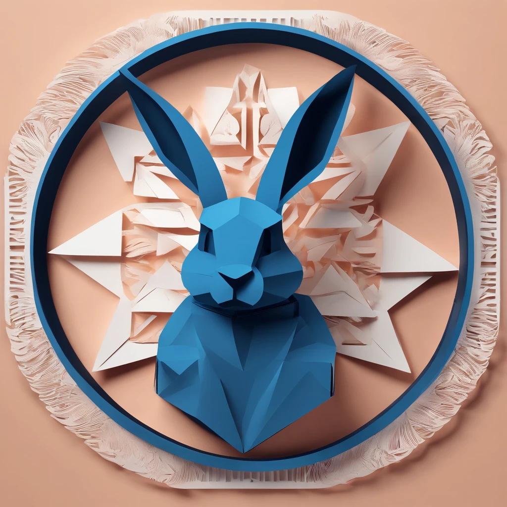 vector style, Logotia, Flat Paper Cutting Style,((playboy )),portraite of a,black & Blue,paper,Color Blocking,((Round shape)), Perfectly proportioned, Professional Designer,