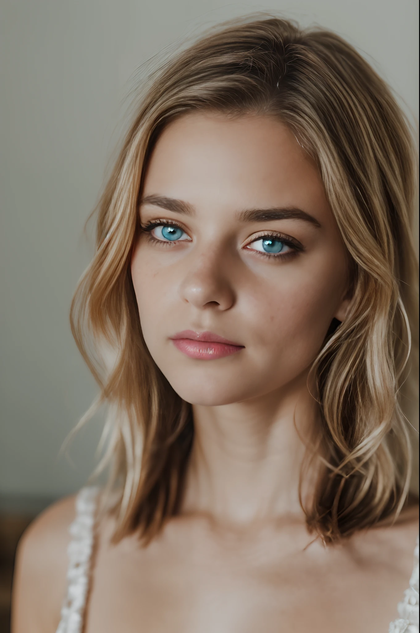 norvegian girl, french girl, close up, light nightgown, (detailed eyes, (looking at the camera:1.3), (highest quality:1.4), (best shadow:1.2), intricate details, interior, platine hair:1.3, dark studio, freckle, (8k, RAW photo, best quality, masterpiece:1.2, masterpiec8K.HDR. highresabsurdres:1.2, film grain, blurrybokeh:1.2, lens flare, (delicate)), no moles,