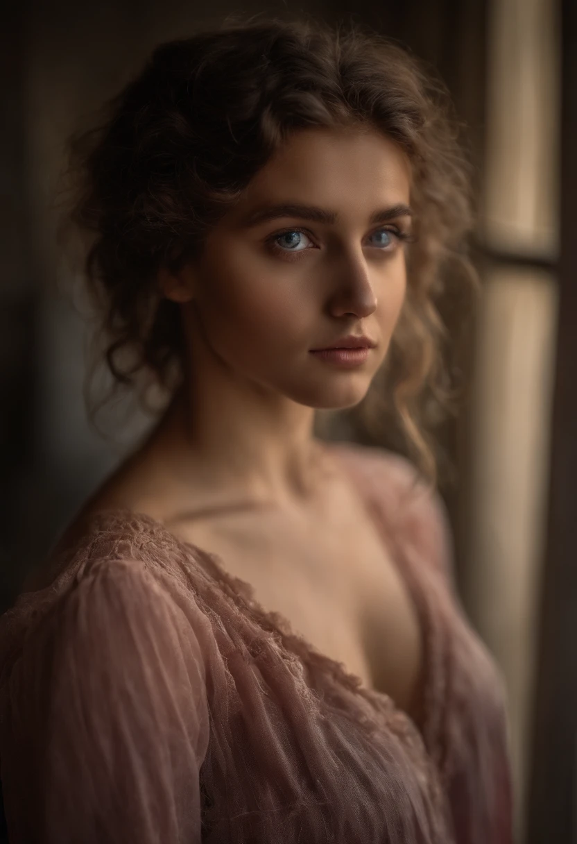 (шедевр), the best quality, visage parfait, yeux expressifs, (Style ModelShoot), Une triste sans-abri, corps entier ((Dans un vieux, ripped, tenue sale)), (timide), 1fille, seulement, messy brown and curly hair, high detail face, De beaux yeux, [potelé], adorable, avec des joues rose vif, Yeux tristes, beau, (Rembrandt Lighting), Zeiss printanier, ultra realist, (very detailed skin: 1.2), 8K UHD, DSLR, Dramatic rim light, highly quality, Fujifilm XT3, enfant, Palestine, guerre