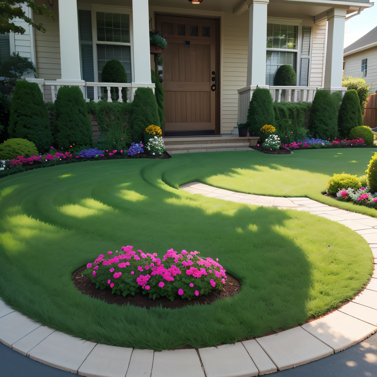 maintenance no grass front yard with Ground Cover