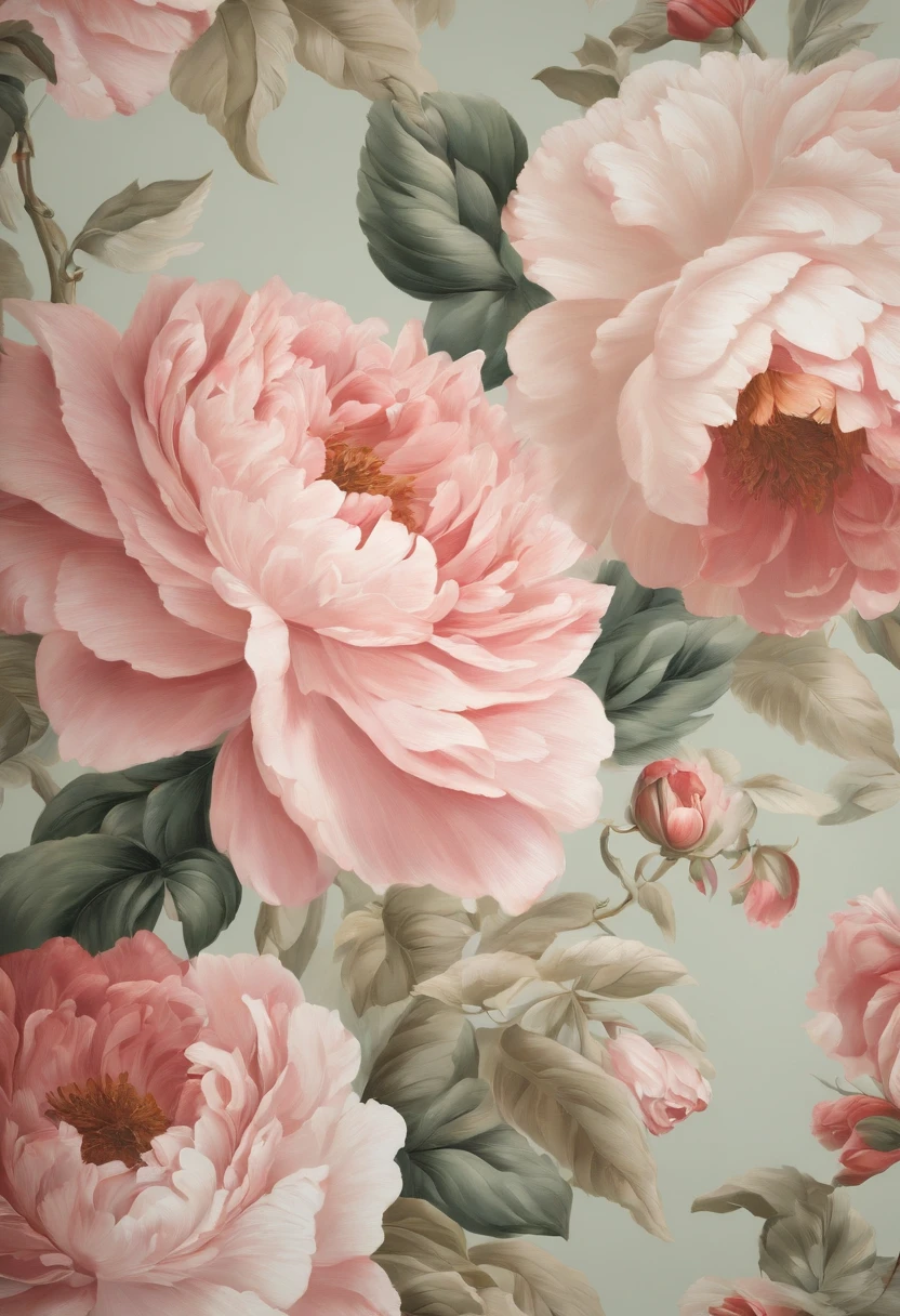 Papel pintado floral rosado pastel hermoso