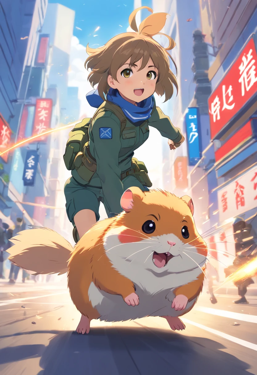 Cheerful Fighting Hamster Soldier