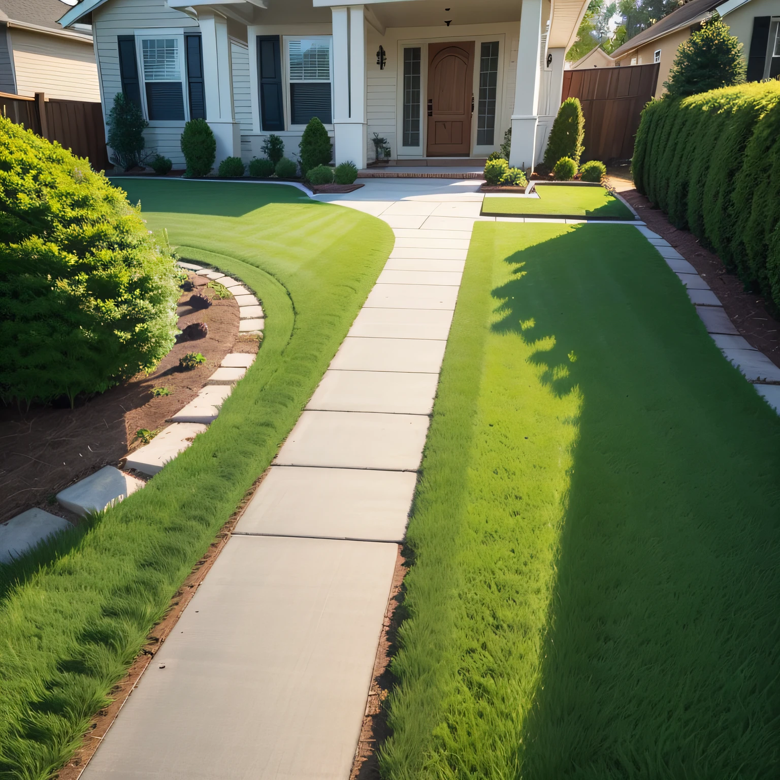 maintenance no grass front yard with  Driveway and Fabric
