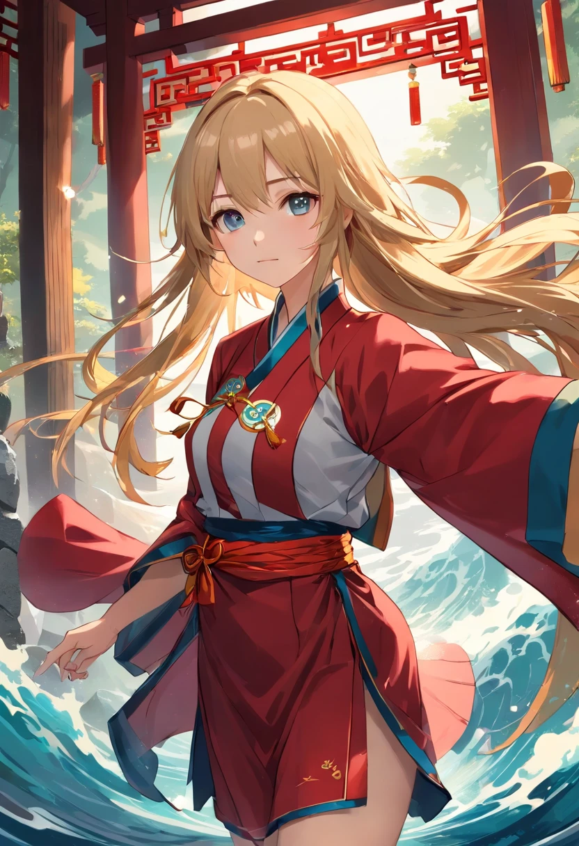 (Highly detailed CG Unity 16k wallpaper:1.1), (Denoising strength: 1.45), (tmasterpiece:1.37), (Wooden gorgeous Chinese border:1.55), (Best Quality, the Extremely Detailed CG Unity 8K Wallpapers, Ultra-detailed), (Best Illumination, Best Shadow, extremely delicate and beautiful), (inky:1.2), (GRAPHITE:0.75), (ink wash painting:1.05), (((Cat's ears、Put on a red cloak:1.3))、((Uniforms are printed with "eagles":1.3))、(( no sleeves, Wine Red Baseball Uniforms, Wine Red Baseball Cap:1.2)), ultra-sharp, BREAK, Japan schoolgirl model, 1girl in, (blondehair, Short hair, Bangs), (Blue eyes:1.15), Solo, (The character is in the center of the frame:1.1), Medium full shot, Hanfu, Taoist robes, Celestial bodies are uniform, Very long hair, (Has a small (Black:1.25) ornament detached), Beautiful detailed eyes, Black eyes, (taijitu:1.05), (Yin Yang:1.05), Ba Cave, (Bottom of bottle background:0.85), (girl surrounded by floating ink water flow:1.1), (swirls:0.01), Studio Lighting, medium breasts, (Cyan cloudy:1.15), (stratocumulus_Laminar muscle:1.1), (cirrus spissatus:1.1), (white lotus:1.1), (Detail line:0.85), god rays, spark of light, Glowing light, nffsw