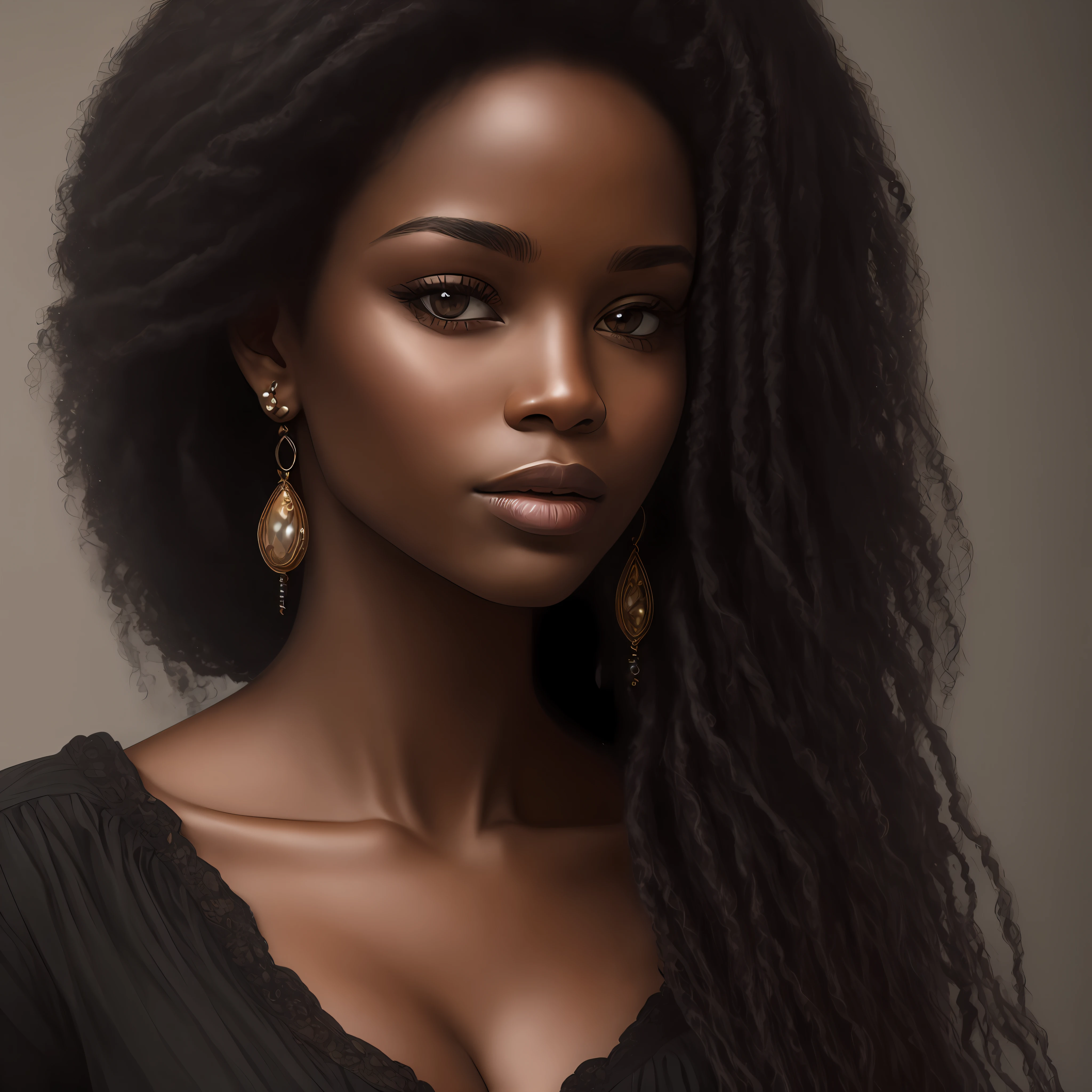 ( masutepiece) , Realistic, Hair is straight、Insanely beautiful face portrait of young African American woman, Sunlight, Cinematic Light, messy windy hair, stunningly beautiful woman, Beautiful eyes, Perfect Anatomy, Very cute, Tanned golden skin, Princess Hazel Eyes, ( Frame your head) , Stylized, 8 Life - Size, 8 K resolution, Wear trendy clothes and rest on the terrace of a café, looking distantly, Human Hands, Strangely rich and elegant, Full Body View, Dynamic, Very delicate, character sheets, Concept art, Smooth and distant view