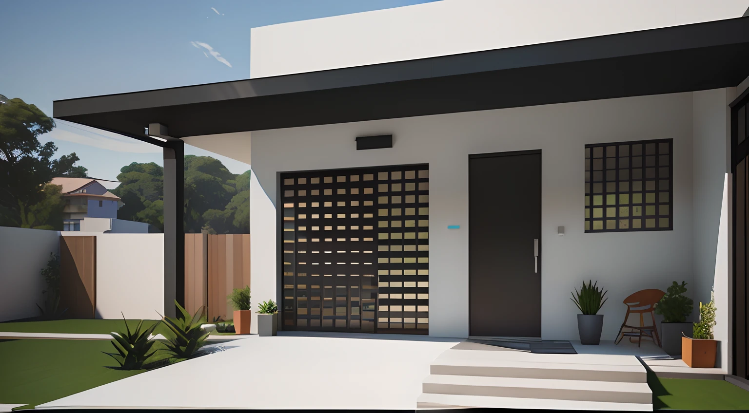 There is a picture of a house with a pool and patio, lumion rendering, renderizar no vray, renderizado no lumion pro, contemporary design, photoreal octane rendering, architectural visualisation, design exterior, renderizado no enscape, renderizado em vray, renderizar vray, lumion rendering, vray render, projeto residencial, renderizado em povray