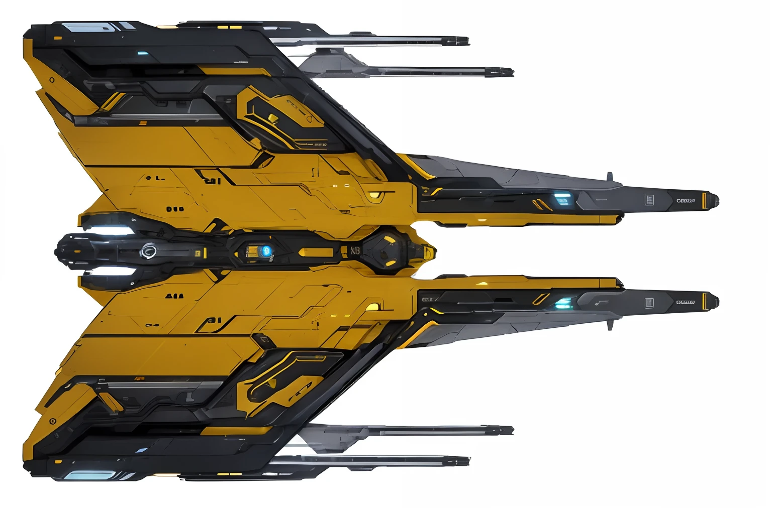 Spaceship, Stellaris Graphics, Yellow and Black color themed, create variant