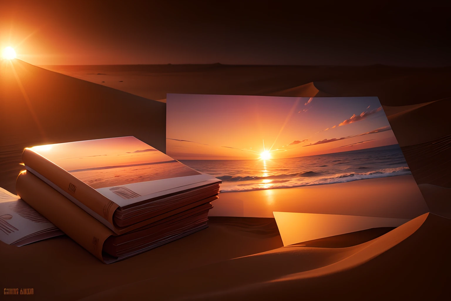 Change the background into dune. sunset, product photography