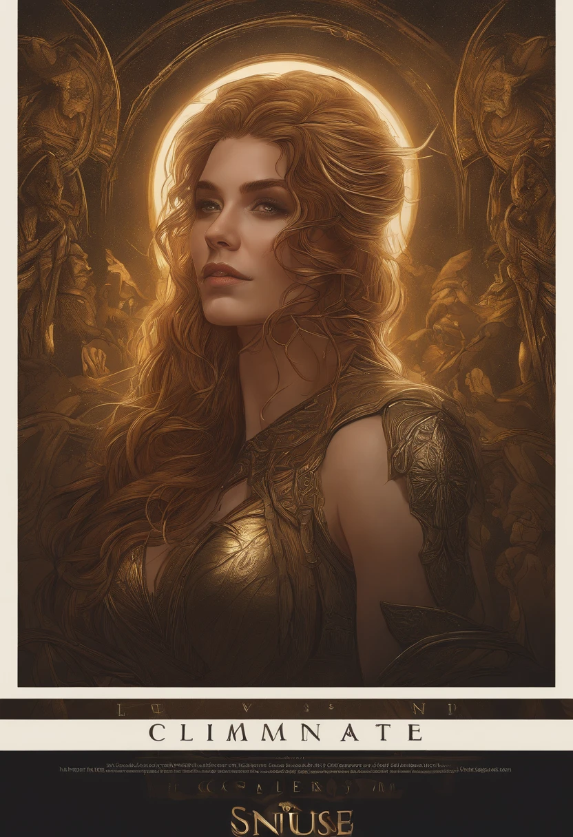 [(Illustration par Dan Mumford:1.1),dessin par Alphonse Mucha:15], Photo d'un nombre d'or, Photorealistic Masterpice , Canon eos 5d marque 4, f/8 (beste-Qualit, 8k, 32k, master piece, UHD: 1.2), photo 'une femme viking rousse, poitrine nue