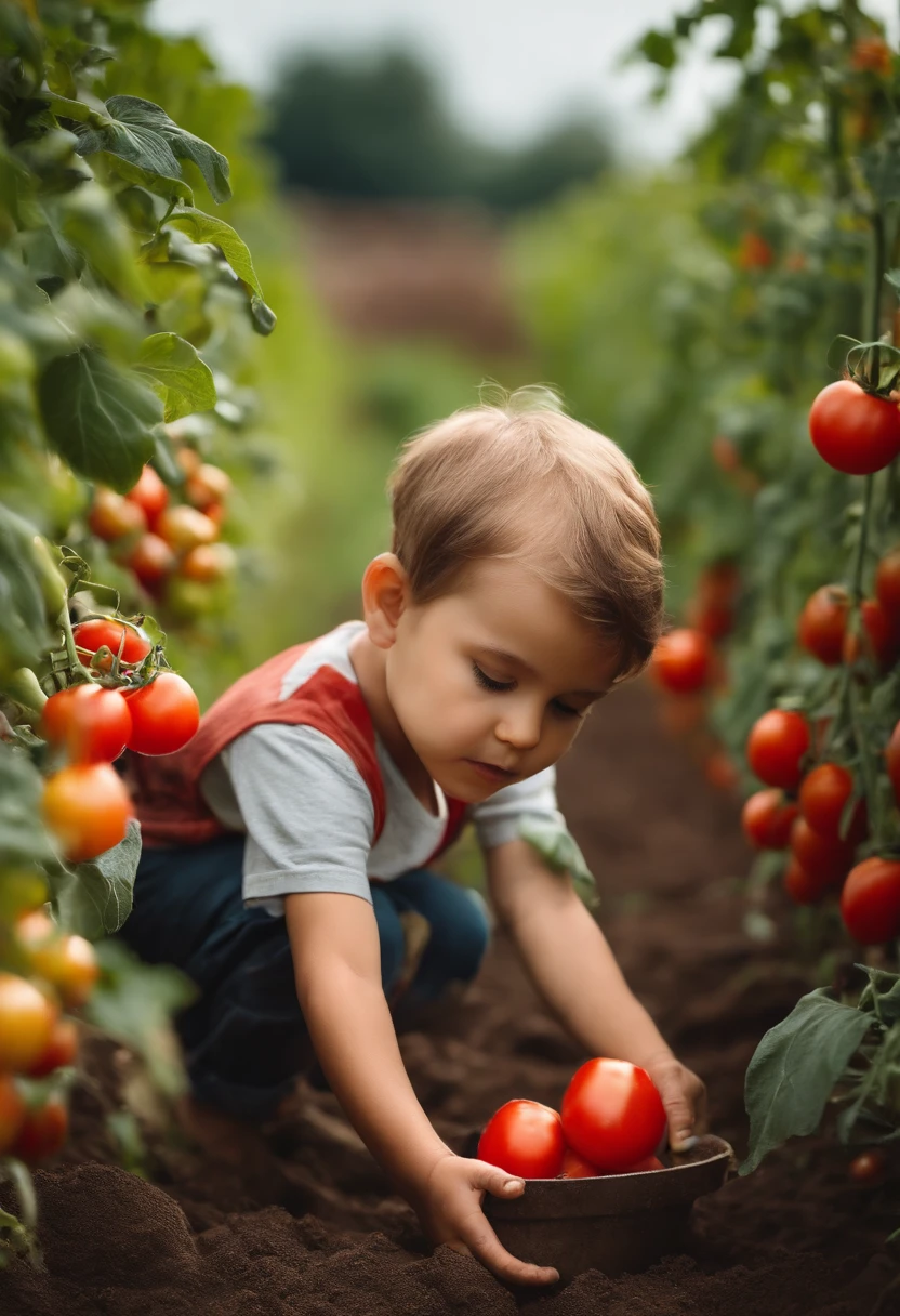 Picking Tomatoes Red Fruit In A Vegetable Garden Plantation