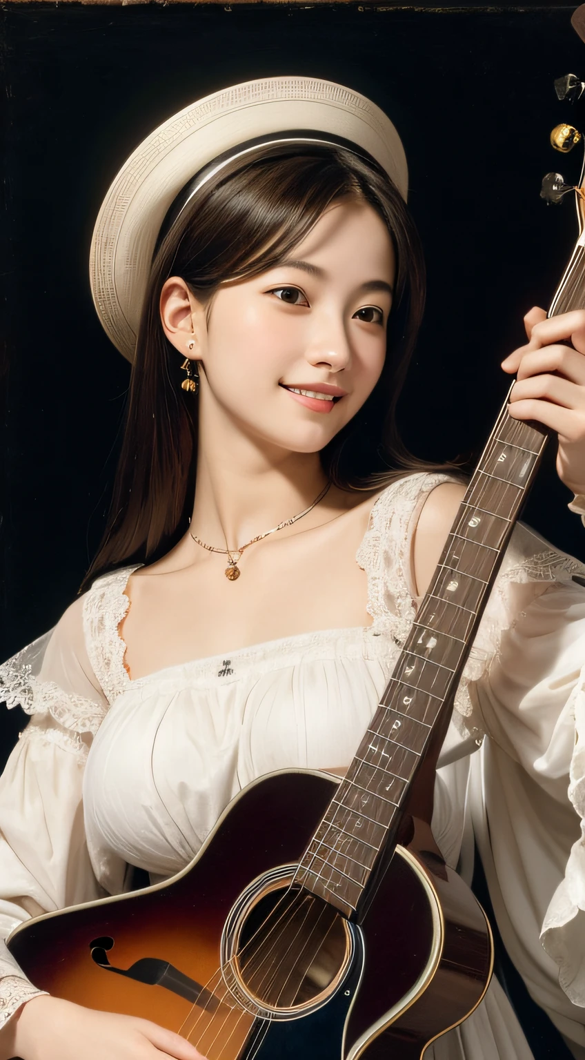 Guitar Playing,Math,astronault,Astronomical machines,femele,Pure smile, Caravaggio paintings,florals,fruits,Big breasts