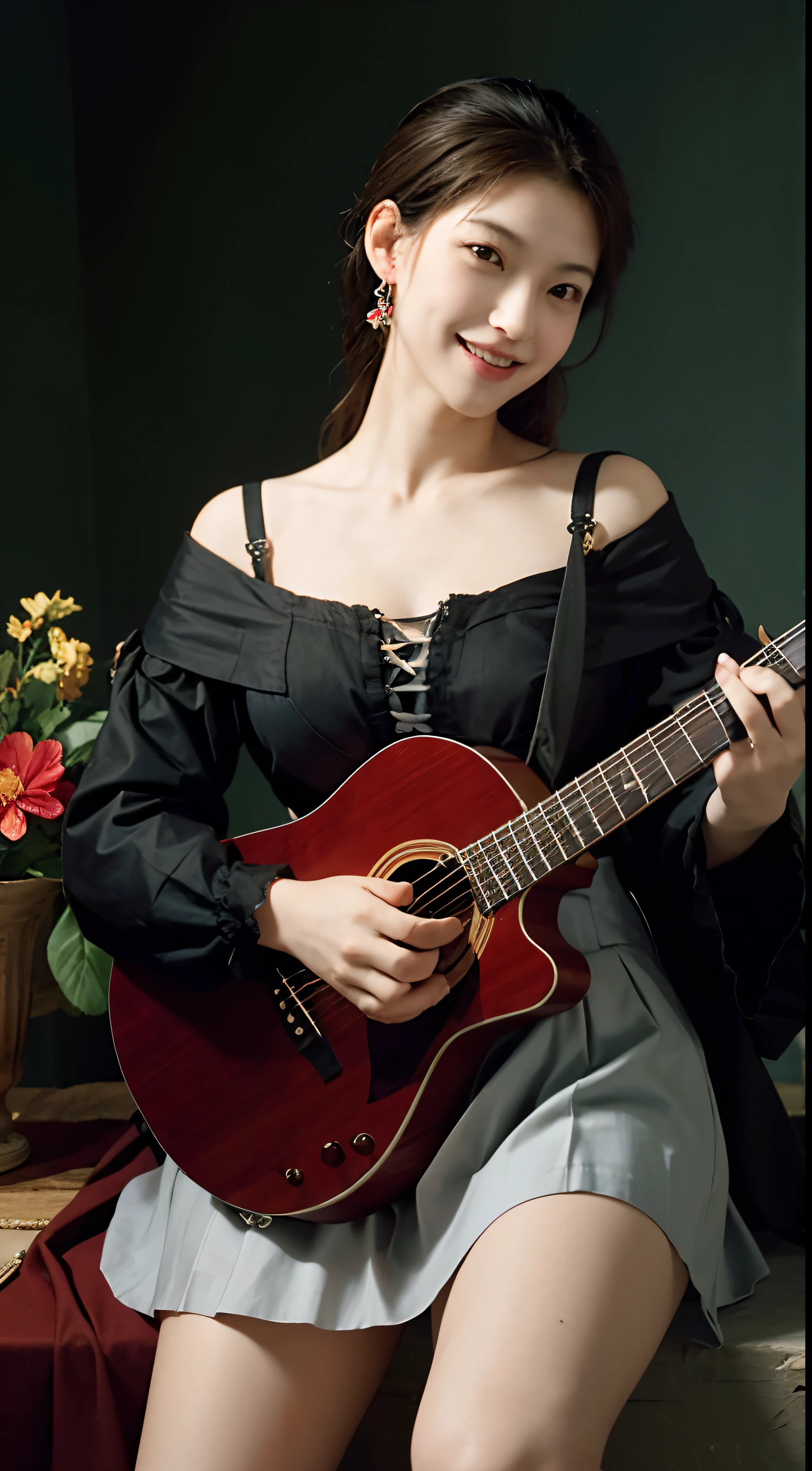 Guitar Playing,Math,,femele,Pure smile, Caravaggio paintings,florals,fruits,Big breasts