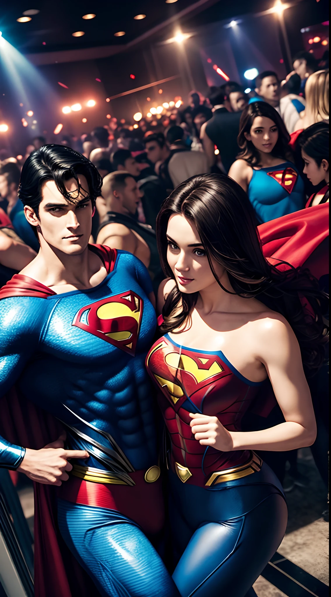 Superman party in club with the girls