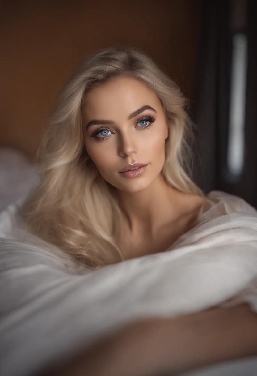 komplett nackt, Sexy girl with blue eyes, portrait sophie mudd, Portrait de Corinna Kopf, blonde hair and large eyes, pornophoto einer jungen Frau, ohne Make-up, Natural makeup, Blick nicht in die Kamera, Gesicht mit Artgram, dezentes Make-up, Great full body photo, im Zimmer auf dem Bett, big boobs, blond, Latein