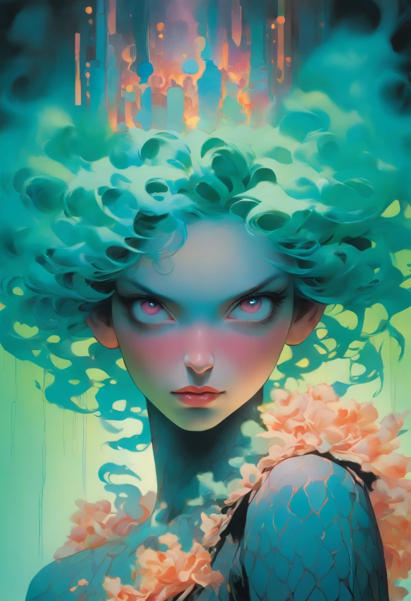 fullbody translucide with a turquoise spike and flash electric circuit dance in partye by Alberto Seveso and Agnes Cecile and Carne perfect teeth,sad, James Christensen, dark blue background, Lou Xaz"c, intrincate details, 8k, 4k, photorealistic, polished, very attractive, overwhelming, sublime, graceful, very stylish, pretty, glamorous, charming, very refined by Dariusz Zawadzki, by Alfred Sisley, highly detailed, extremely detailed, delicate detail, crisp quality, ultra realistic, hyperrealistic, award jenny saville, edward hopper, surrealism, dark art by james jean, takato yamamoto, inkpunk minimalism, realistic colors, hyperrealistic, hdr, delicate detail, highly detailed, masterpiece, very beautiful, adorable, marvelous, exquisite, captivating, alluring, award winning, spectacular, trendy, polished, very cute, glorious, fabulous, excellent, astonishingDark colors, Alasdair McLellan, digital painting; Crown over the head, by Daniel Merriam, Nikolina Petolas, Peter Gric, Dariusz Klimcza full colors, hair backlighting, back lighting, volumetric lighting, 8K, perfect eyes, perfect pupils, expressive eyes, hands by Albrecht Durer, smoke, particle fx, mist, fog, fire, explosions, debris,