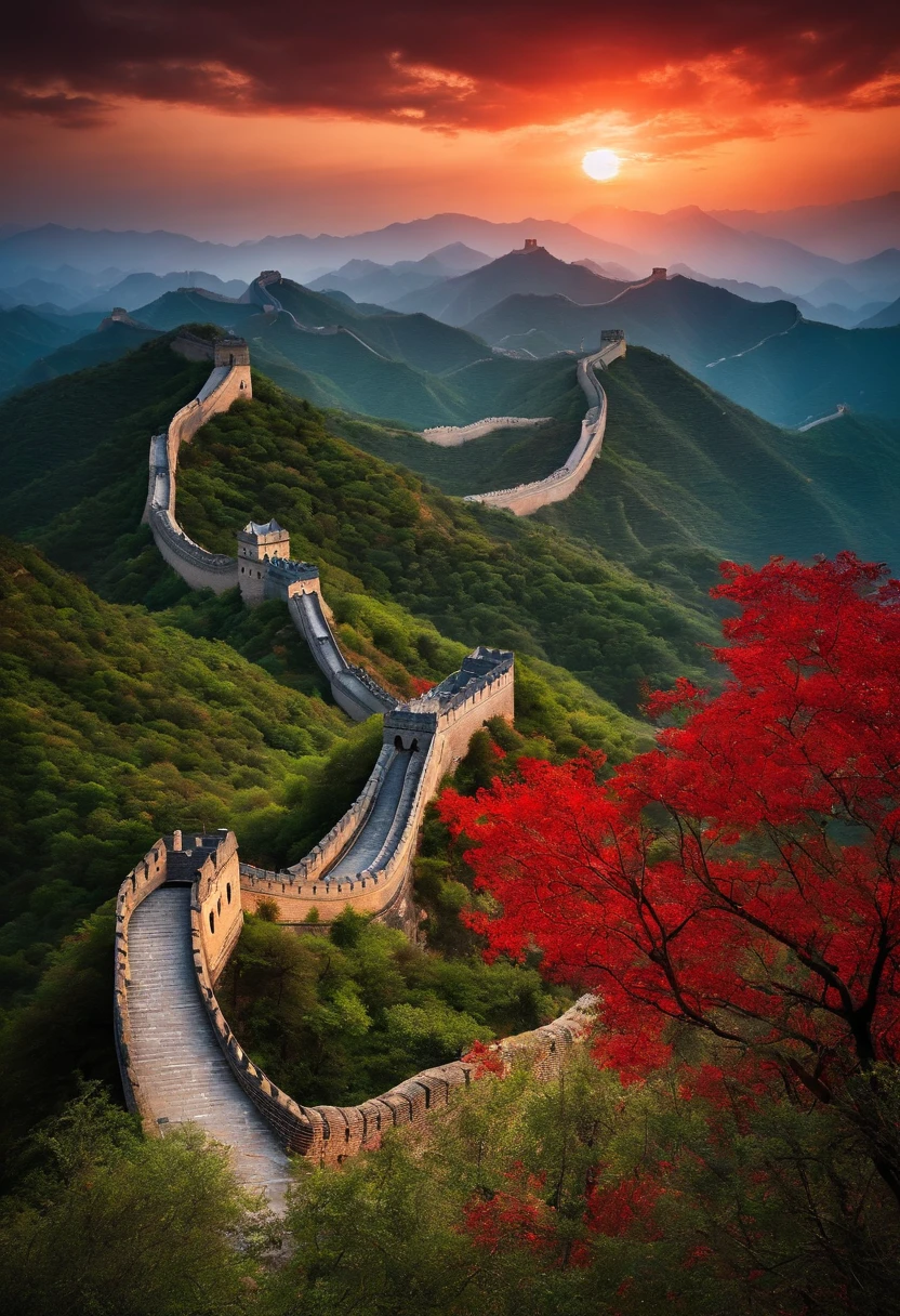 Great Wall of China,The rising sun rises in the east,Red spirit,Science and technology powerhouse