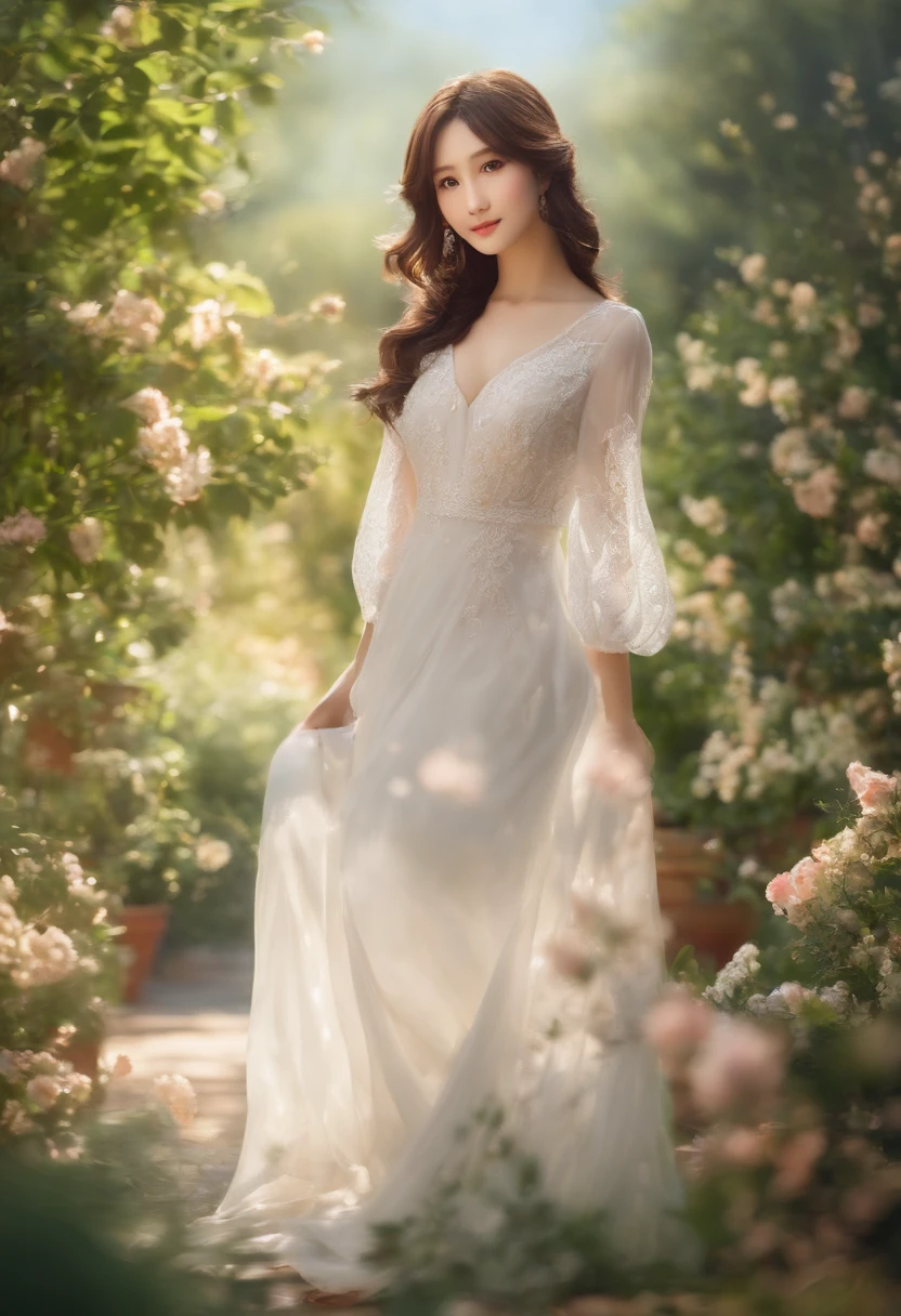 (best quality,4k,8k,highres,masterpiece:1.2),ultra-detailed,(realistic,photorealistic,photo-realistic:1.37),illustration,oil painting,[vivid colors],[studio lighting],bokeh,[HDR],[UHD],[sharp focus],[physically-based rendering],[extreme detail description]

Theme: 1 girl Houki Shinonono in a nice dress

Description:
Houki Shinonono, the main character from Infinite Stratos, is standing gracefully in a beautiful garden. Her eyes, as blue as the sky, captivate anyone who gazes into them. Her lips, painted with a delicate touch, exude a charming smile. She is wearing an exquisite dress made of fine silk, flowing gently as she moves. The dress is adorned with intricate lace patterns, adding to its elegance. The fabric shines with a lustrous sheen, catching the sunlight and creating a mesmerizing play of light and shadow. The dress is a perfect combination of classic and modern elements, highlighting Houki's sophisticated taste.

Details:
The garden around Houki is filled with vibrant and colorful flowers in full bloom. The petals have a velvety texture, with each delicate detail visible to the smallest level. Butterflies dance around her, their wings showcasing a stunning array of colors. The sunlight casts a warm and gentle glow, illuminating Houki's face and hair. The environment is meticulously designed, with every blade of grass and leaf in perfect focus, creating a sense of depth and realism.

Quality:
The image is of the highest quality, with crystal-clear details. Every brushstroke and texture is meticulously crafted, resulting in a masterpiece that can be appreciated in 4k and 8k resolutions. [HDR] technology is used to capture the full range of colors and contrast, resulting in a vivid and lifelike representation. The lighting is carefully planned, with [studio lighting] setup to bring out the best in the subject. The focus is sharp and precise, capturing even the finest nuances.

Art Style:
The art style is reminiscent of classical illustrations, with a touch