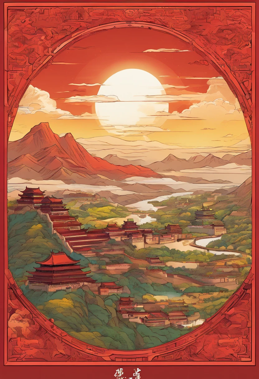 Great Wall of China,The rising sun rises in the east,Red spirit,Science and technology powerhouse