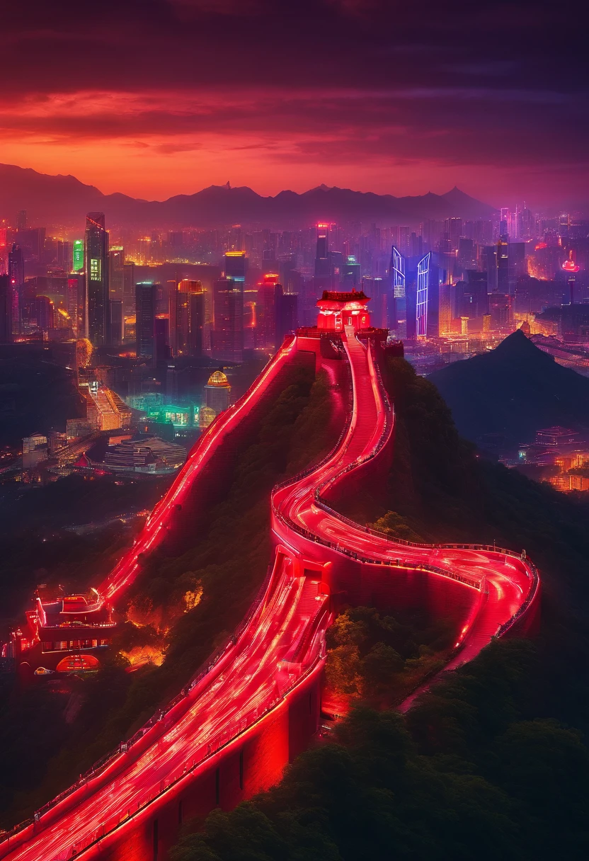 Great Wall of China,The rising sun rises in the east,Red spirit,Science and technology powerhouse