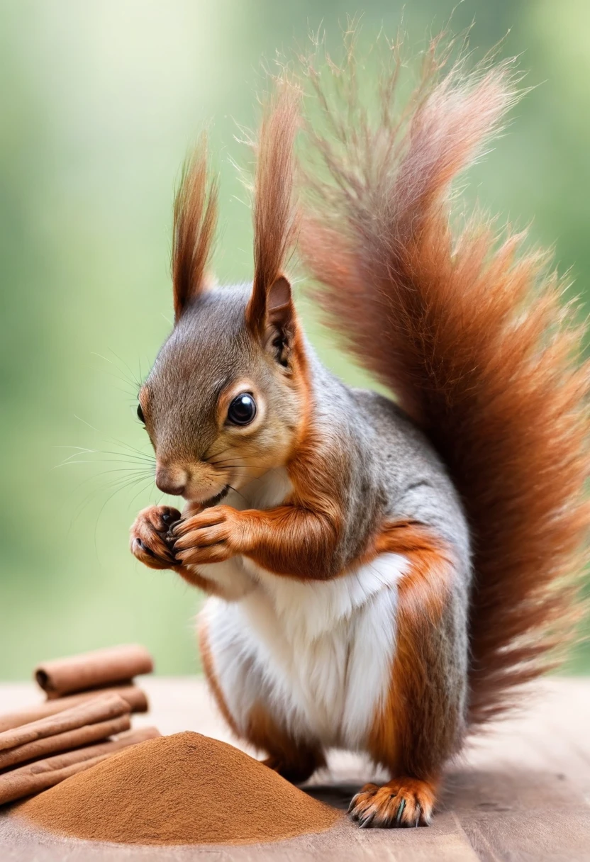 Squirrel cinnamon、k hd、There is a particulate vapor、vibrant with colors