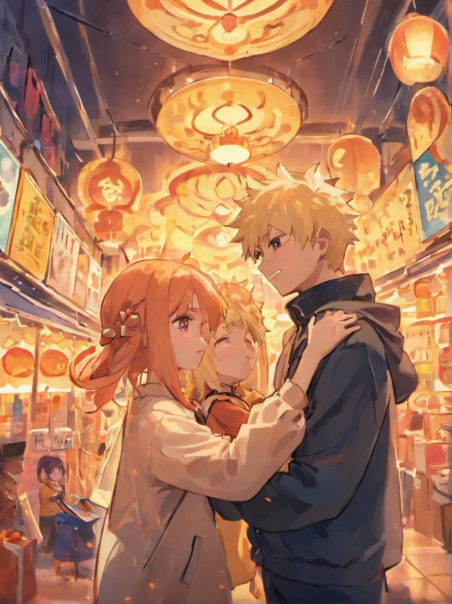 Naruto giving out a present to Hinata, shopping together, happy loving moment