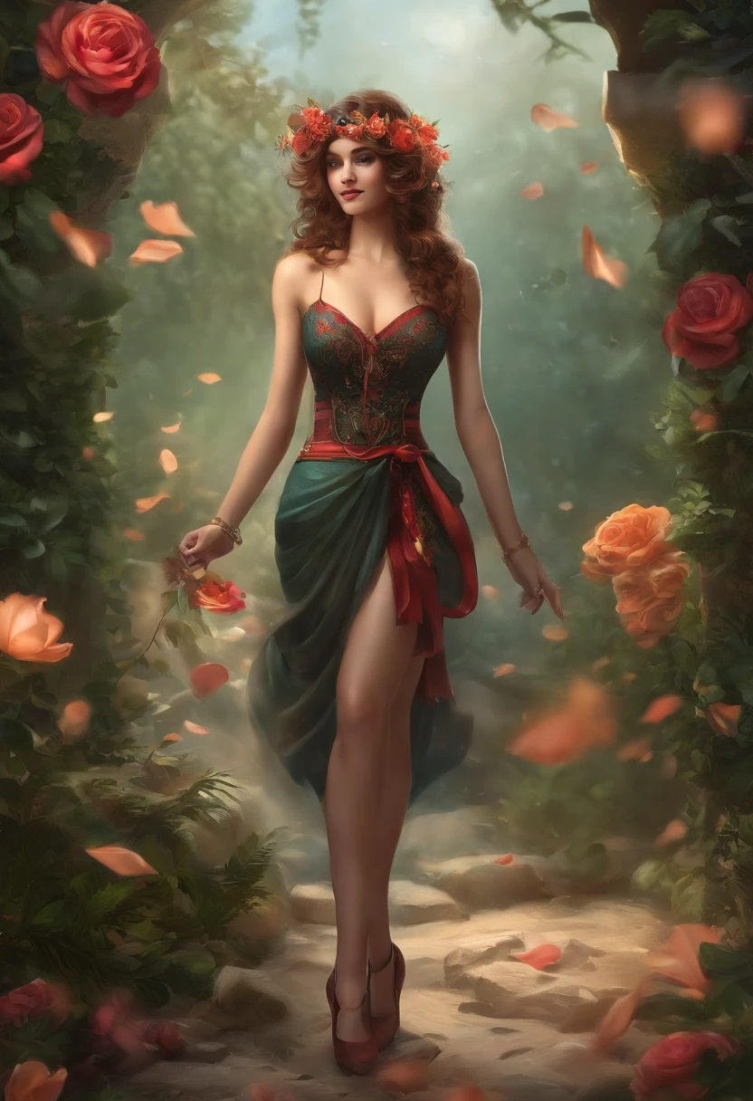 Art officiel,Unity 8k wallpaper,Ultra - detailed,(Nami, one piece), Beauty and aesthetics,tmasterpiece,tmasterpiece,Besoin,premier quality,une fille,((spreading your legs,Open the crotch)),(tatouage sur la poitrine), (Small Clothing,Low-cut clothing,parures de cheveux,severed shoulder,Busty,poitrine tombante,(Plumw,Huge chickadee),Angry and shy expressions,Randomly colored hair,There are rose petals on the ground,K HD,8k,Planchers en bois brun ,(Clothes are soaked),(gros plan,The body occupies the screen
