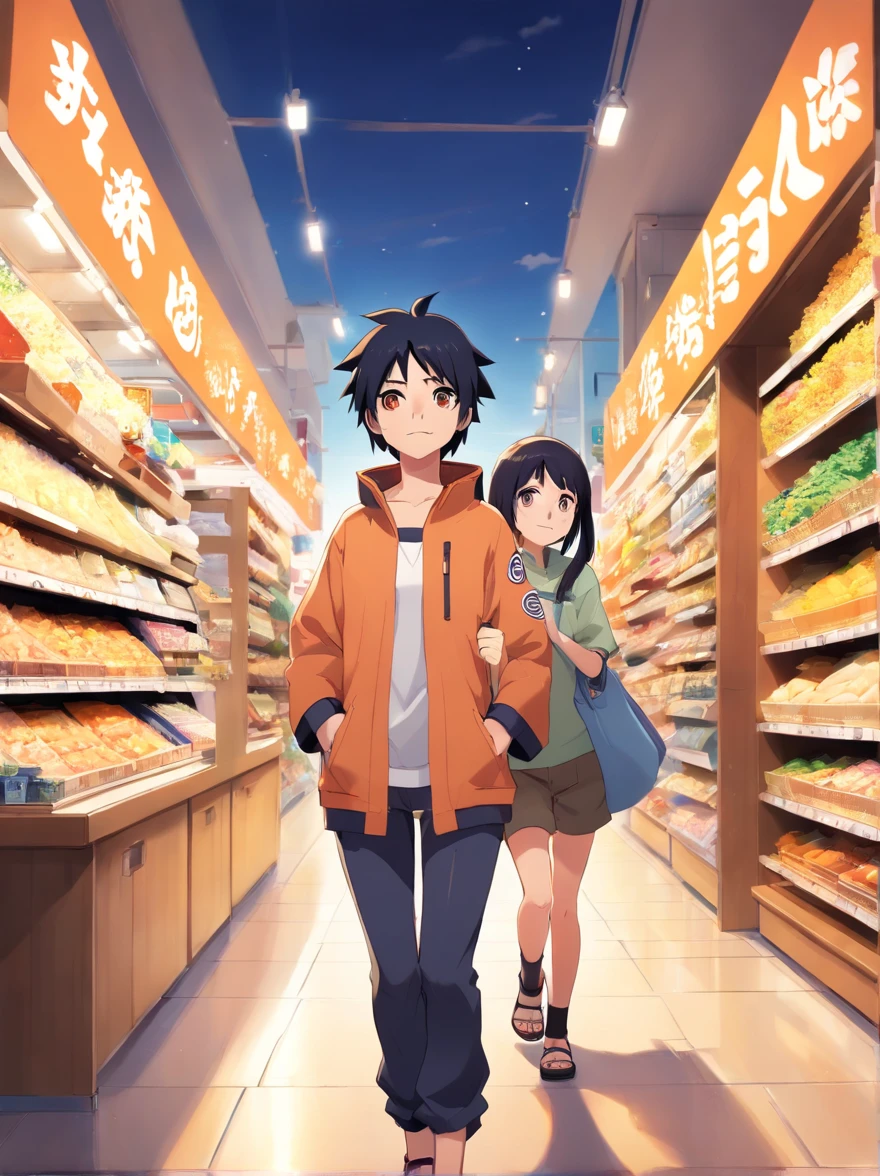 (Naruto, Hinata, present, shopping, happy, moment)