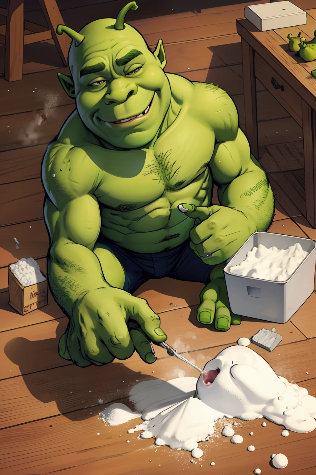 Shrek snorting cocaine