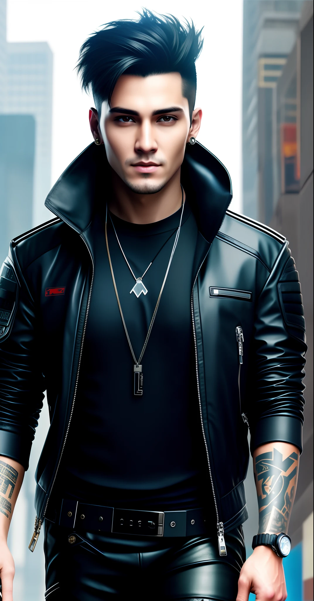 Change baground cyberpunk handsome boy realistic face 8k ultra