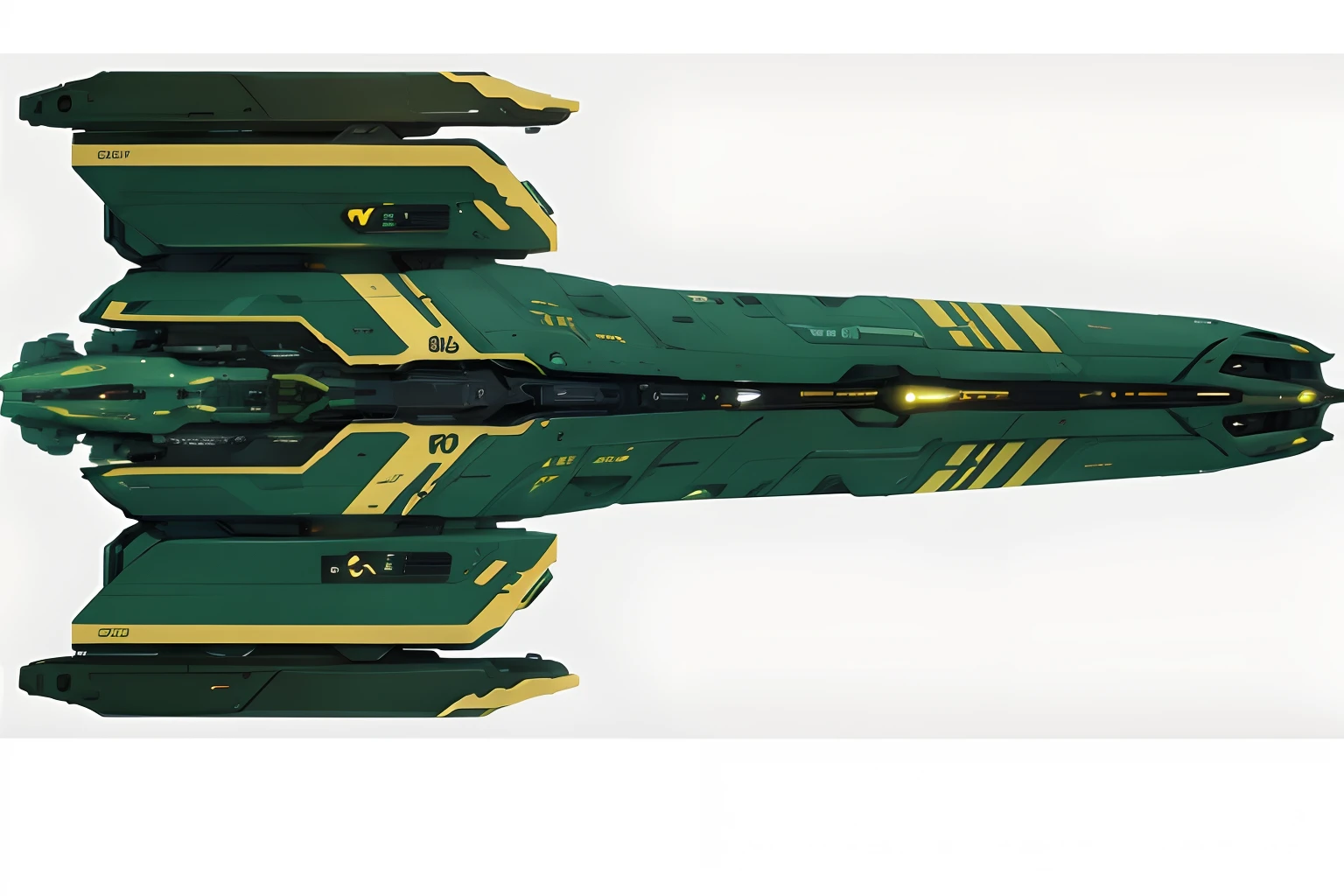 Spaceship, Stellaris graphics, yellow and black color themed, create variant