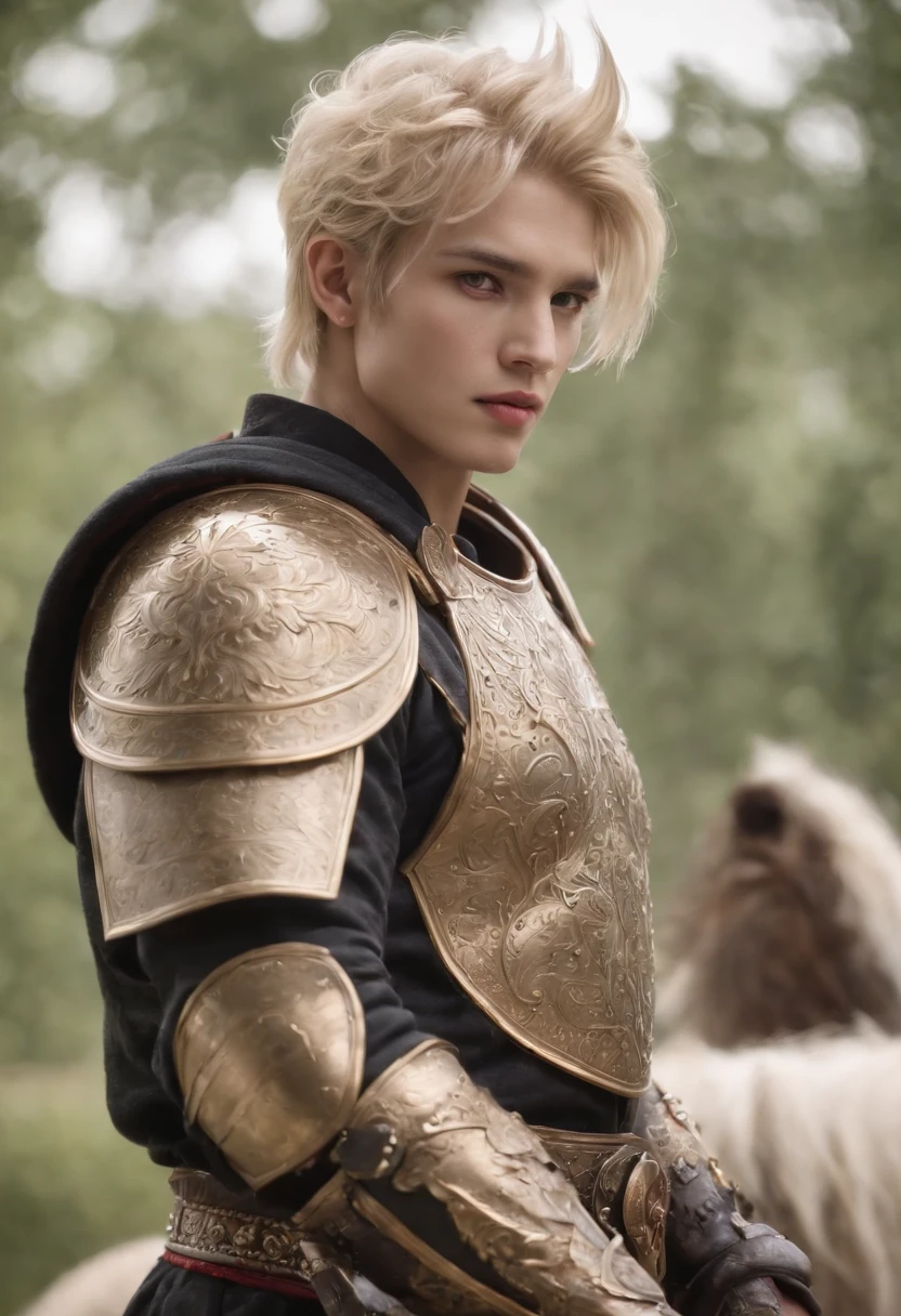 Masterpiece, Best quality, 1boys, Solo, ,Red eyes, gilgamesh_\(fate\), Solo, Blonde hair ,Armor, Earrings, jewelry ,Strong, spiked hair, Male focus, Upper body, Relaxed, White background,