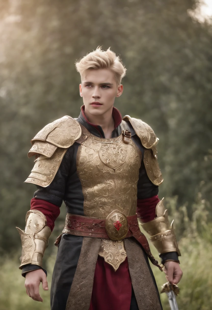 Masterpiece, Full body photo,Best quality, 1boys, Solo, ,Red eyes, gilgamesh_\(fate\), Solo, Blonde hair ,Armor, Earrings, jewelry ,Strong, spiked hair, Male focus, full bodyesbian, Seductive feet,Relaxed, White background,
