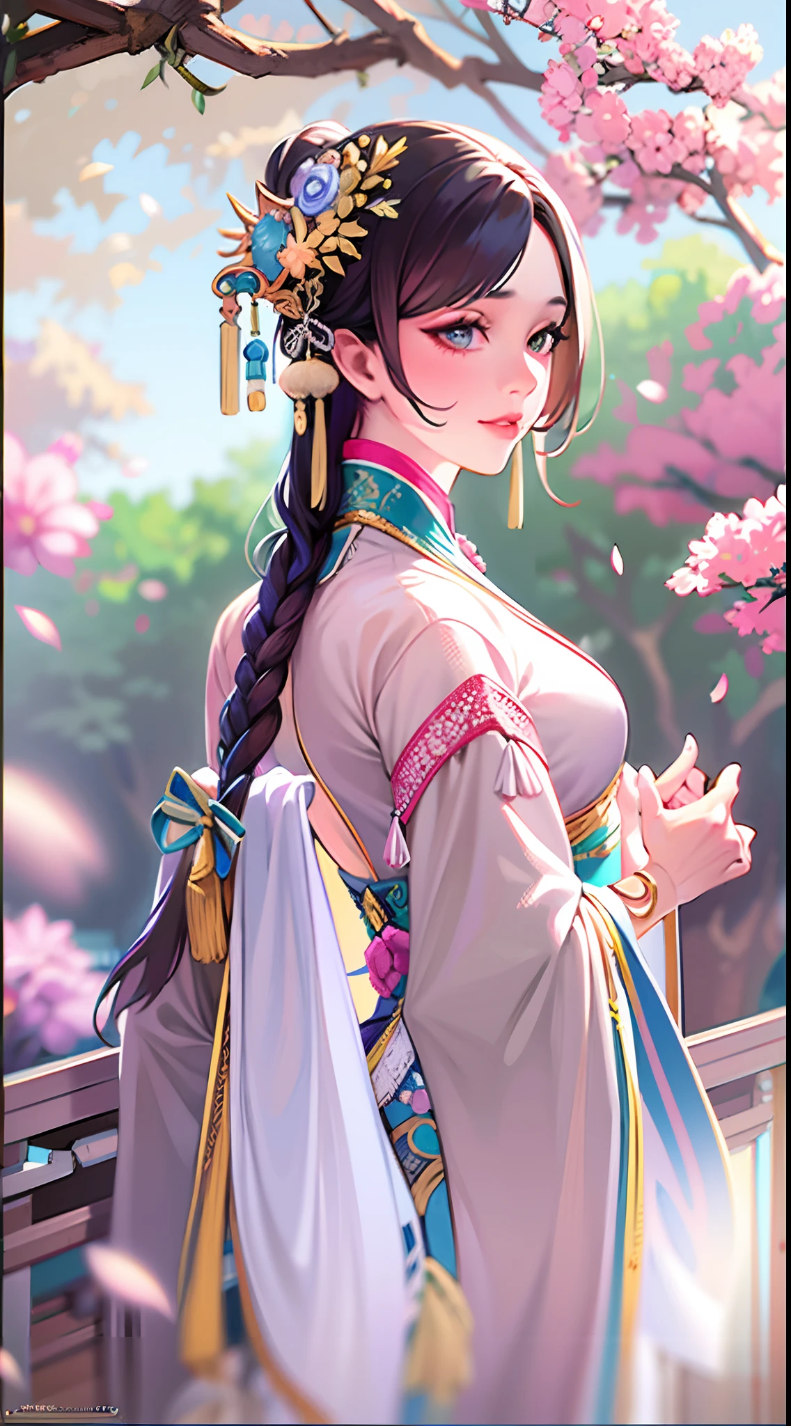 A girl, ancient Chinese costume, Whole body, Sunshine, Clear face, Clean white background, Masterpiece, Super detail, Epic composition, Ultra HD, High quality, Extremely detailed, offcial art, Uniform 8K wallpaper, Super detail, 32K