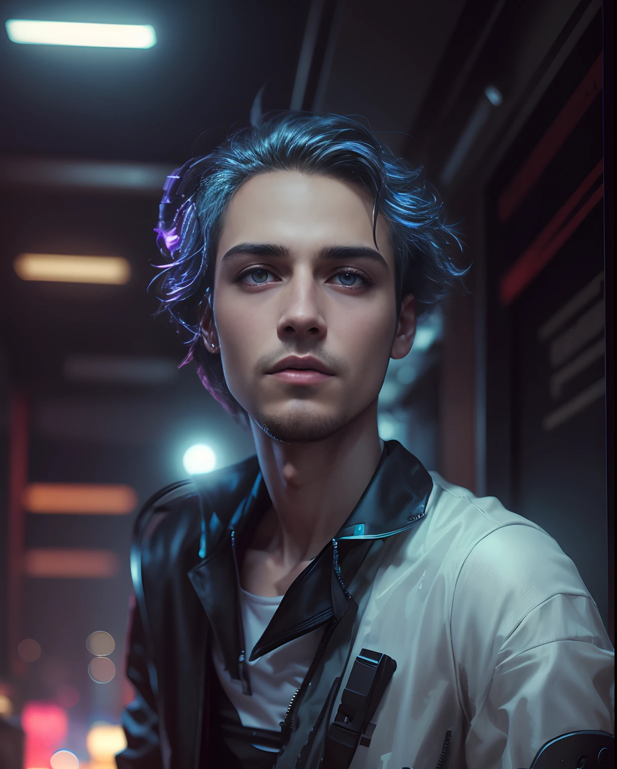 Change background, Cyberpunk style, Realistic, handsome boy, original face, 4K