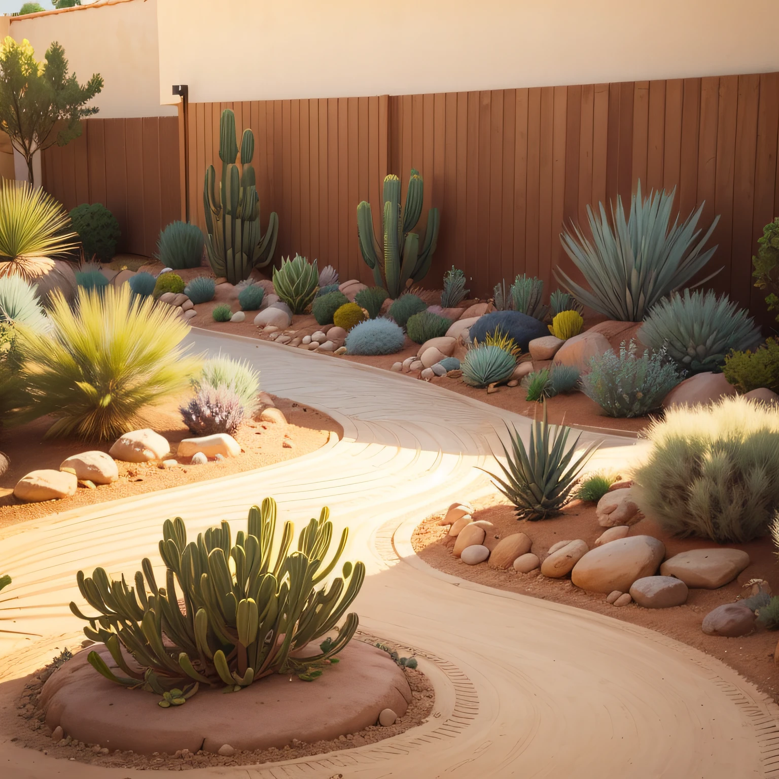 maintenance of desert landscape front yard with Desert Plants