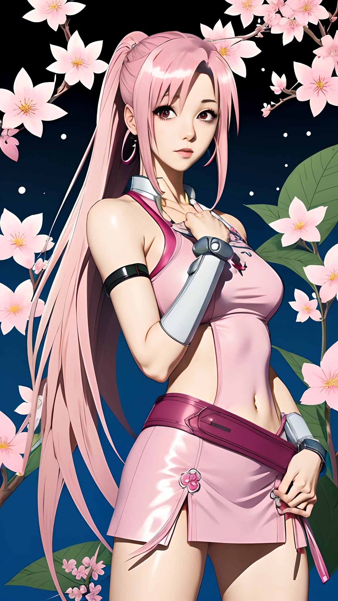 sakura haruno, bare thigs ,pink panty, anime style