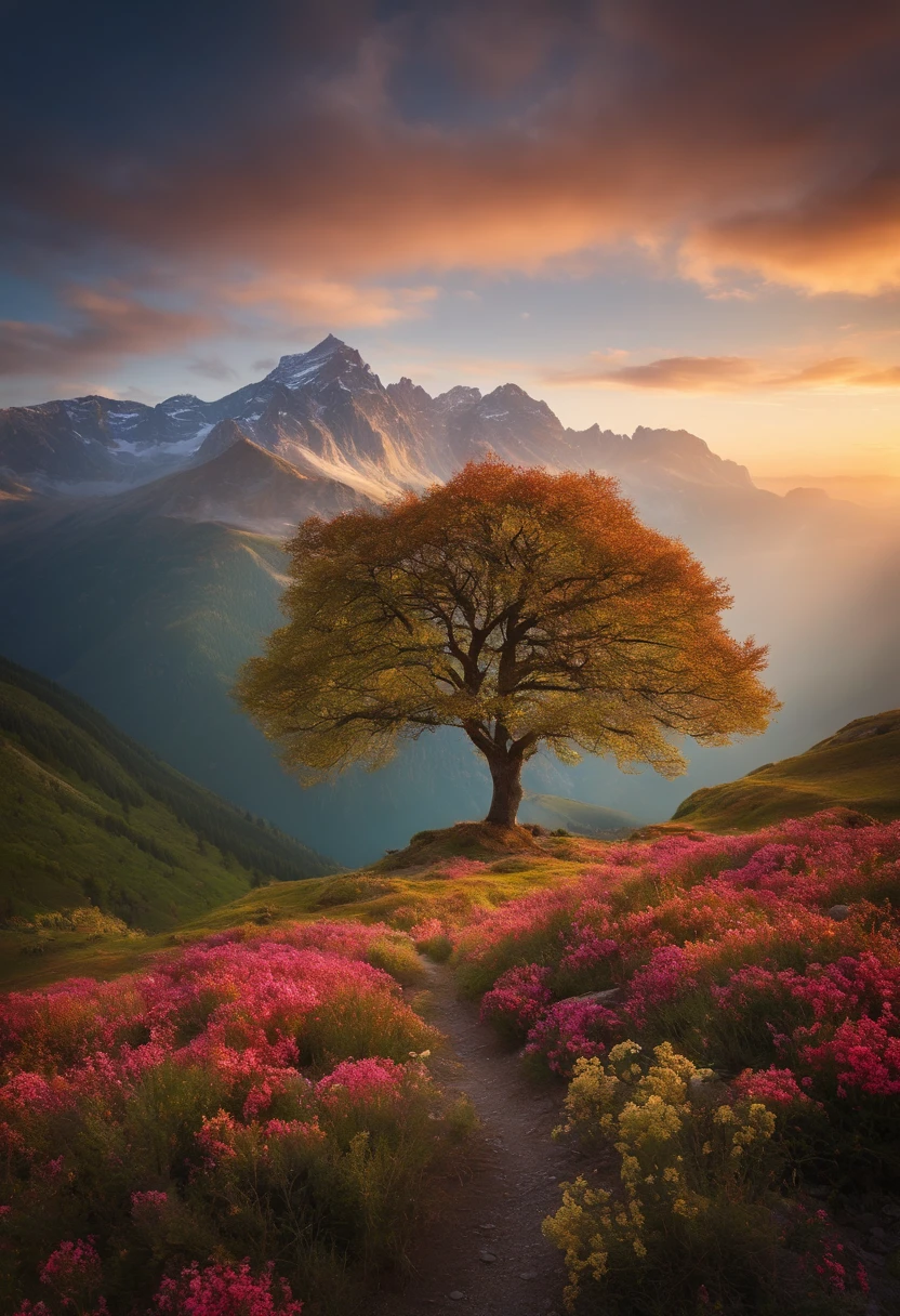 An image that evokes success, comme une image de sommet de montagne ou un symbole de croissance personnelle, comme un arbre en pleine floraison. Make sure the photo reflects the motivational message you want to convey on your channel.