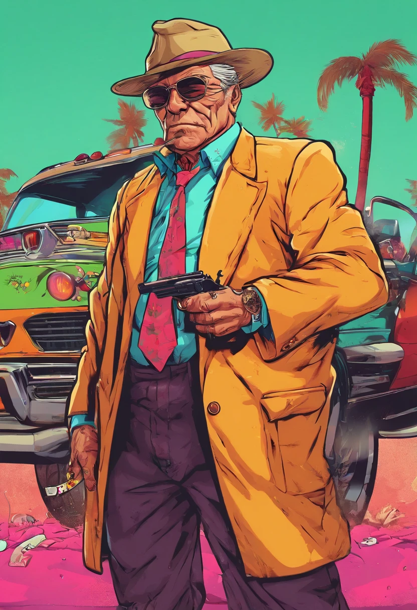 Hombre viejo mafioso fumando puro
