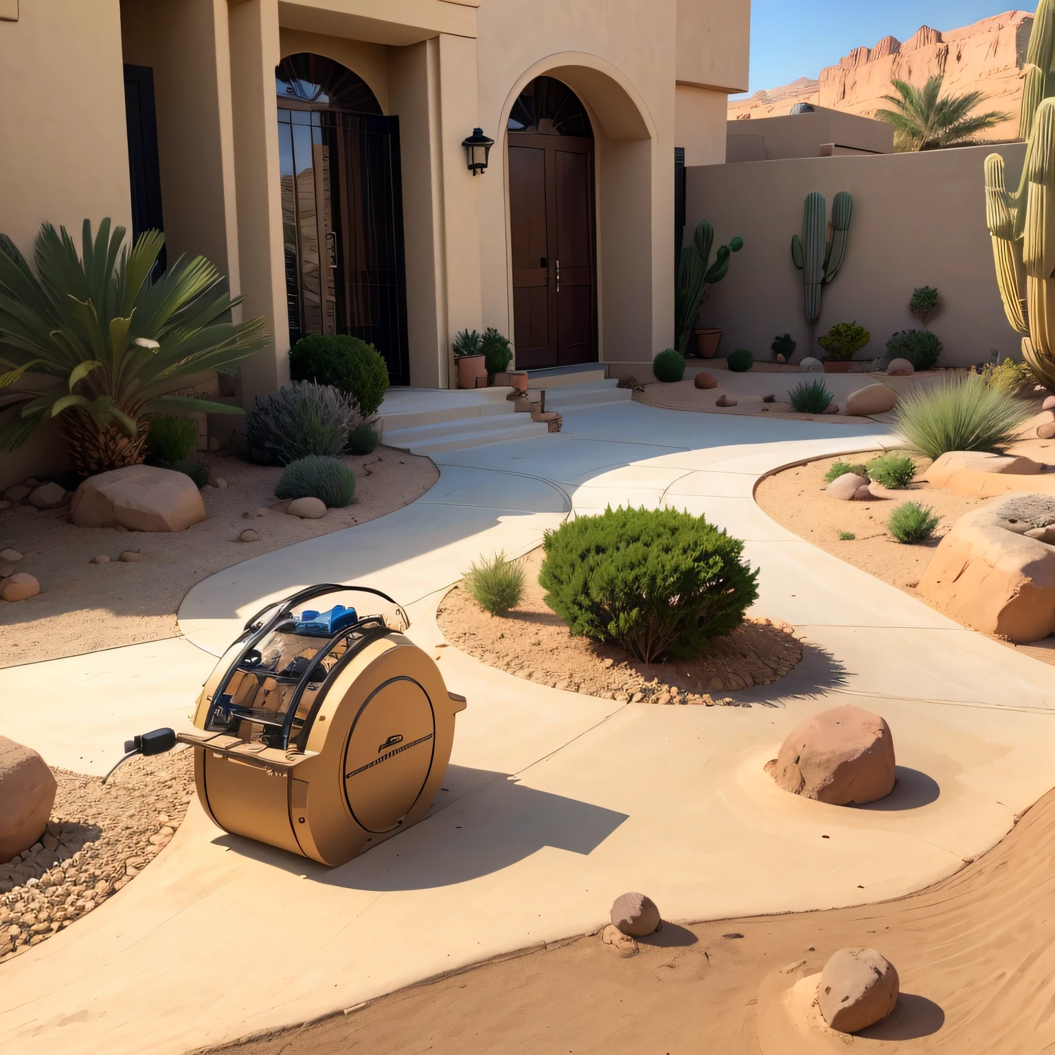 maintenance of desert landscape front yard with Relaxation and Entertainment
