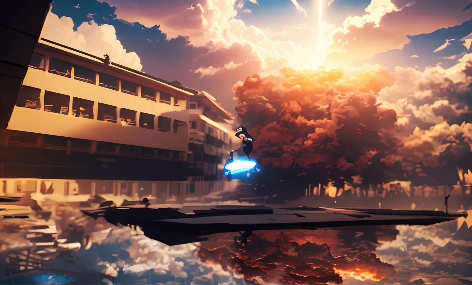 ironman and superman are fighting in the sky